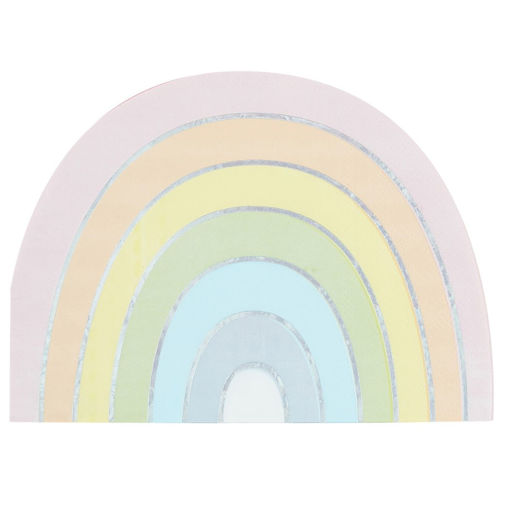 Picture of PASTEL AND IRIDESCENT RAINBOW NAPKINS 16 PACK
